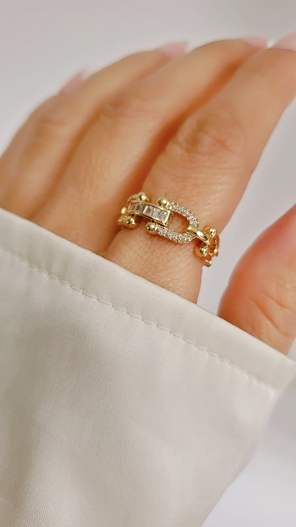 Gold Chain Ring Women's adjustable