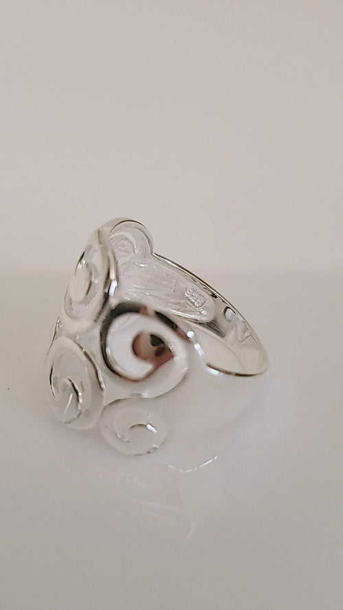 Circle Swirl Statement Ring – 925 Sterling Silver