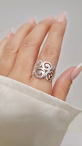 Circle Swirl Statement Ring – 925 Sterling Silver