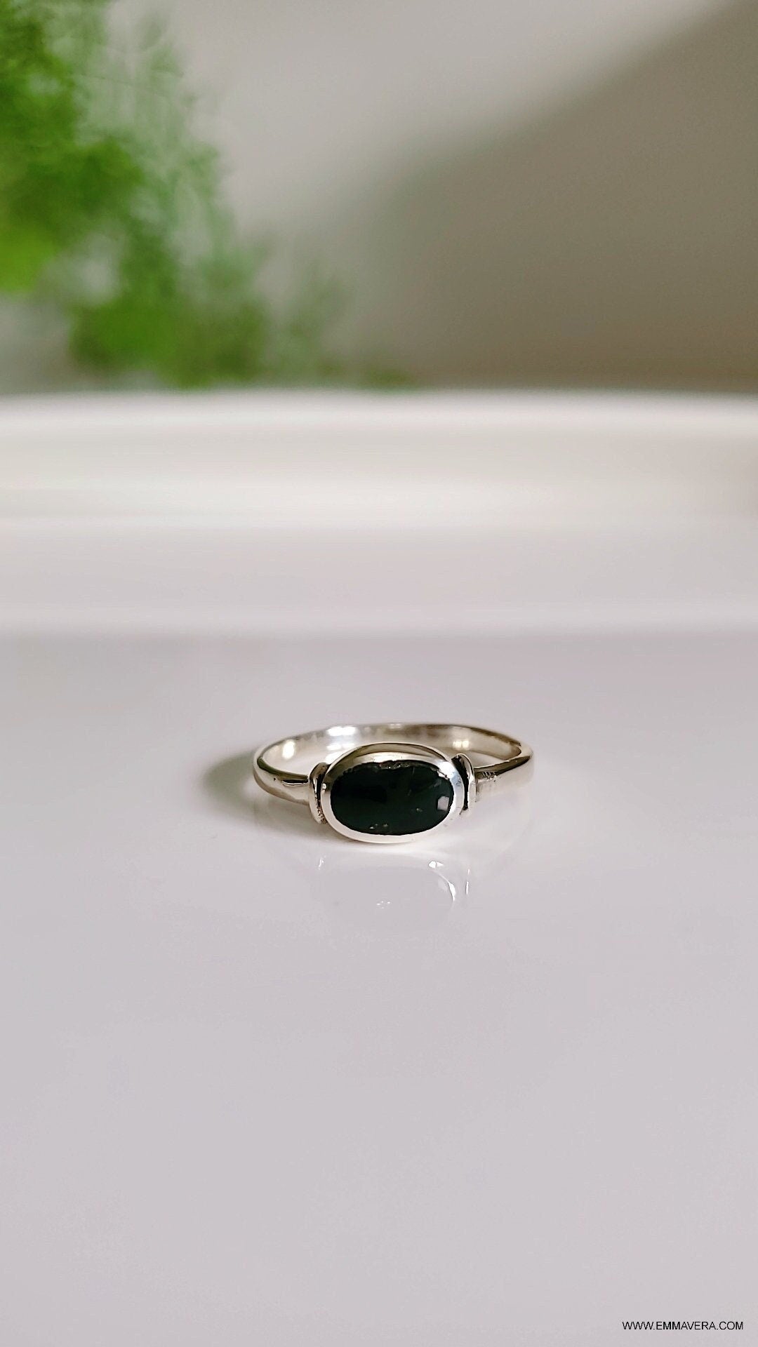 Sterling Silver Onyx Ring, Black Stone Ring, Onyx Ring for Women, 925 Stamped