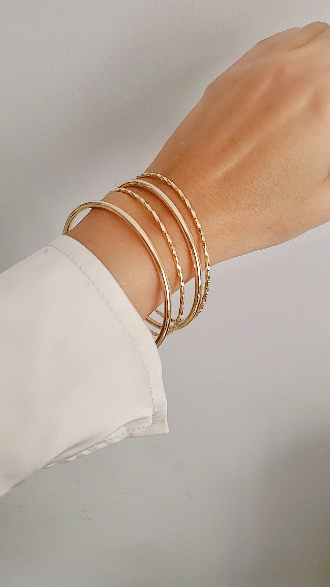 Gold Filled Bangle Stacking Bangles