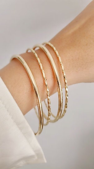 Gold Bangle Bracelet 18K Gold Filled Bracelet