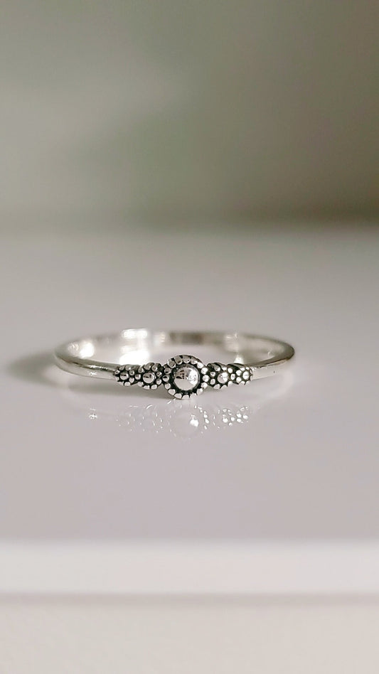Sterling Silver Dainty Bali Ring, Thin Band, 925 Minimalist Ring, Women's Simple Ring, 925 Stamped, Stack Ring,