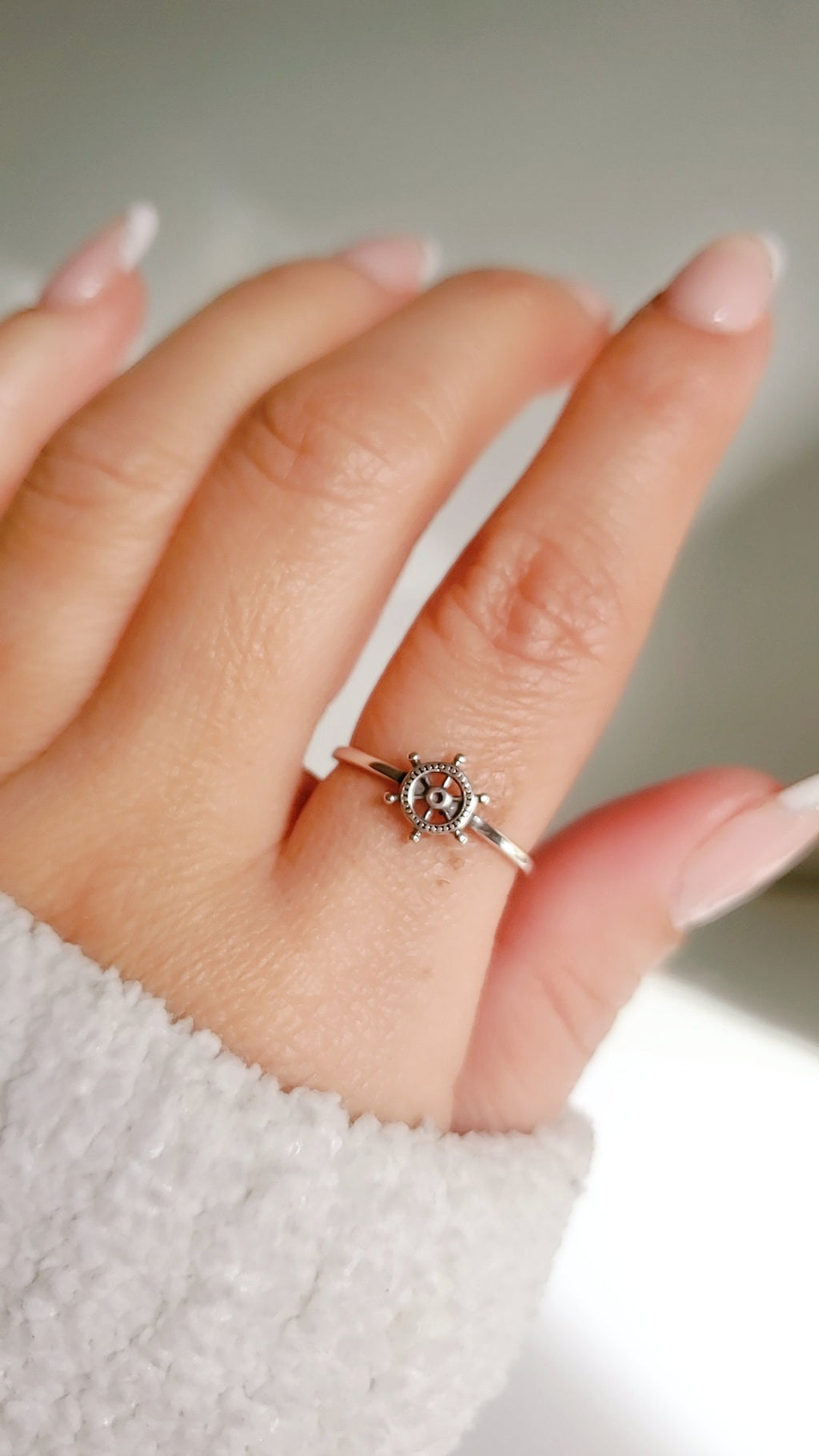 Sterling Silver Dainty Helm Ring