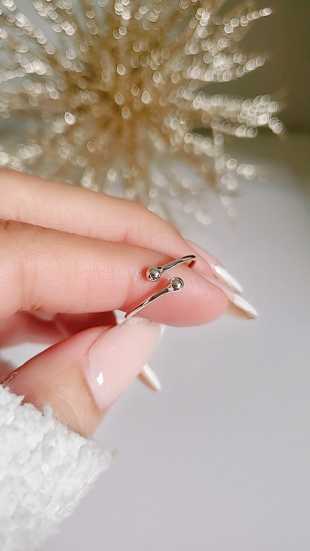 Dainty Ball Ring – 925 Sterling Silver