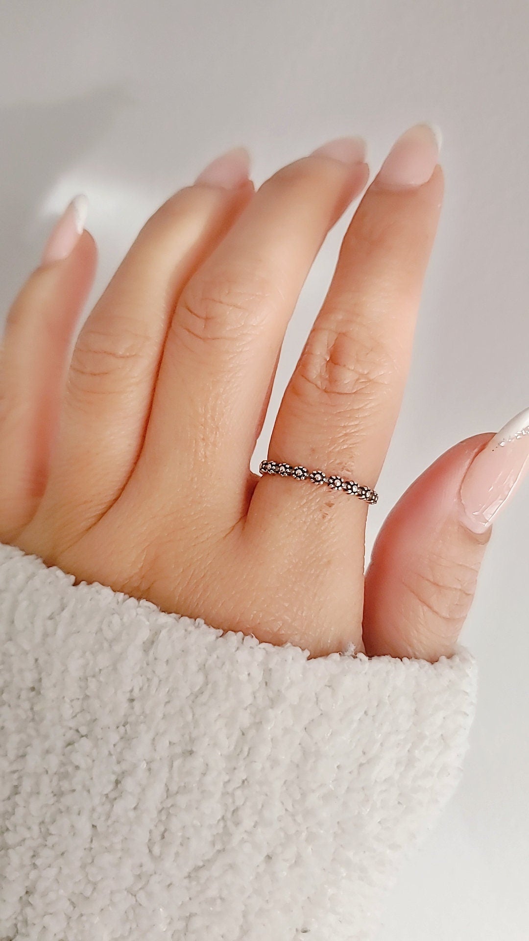 Sterling Silver Dainty Little Flowers Ring