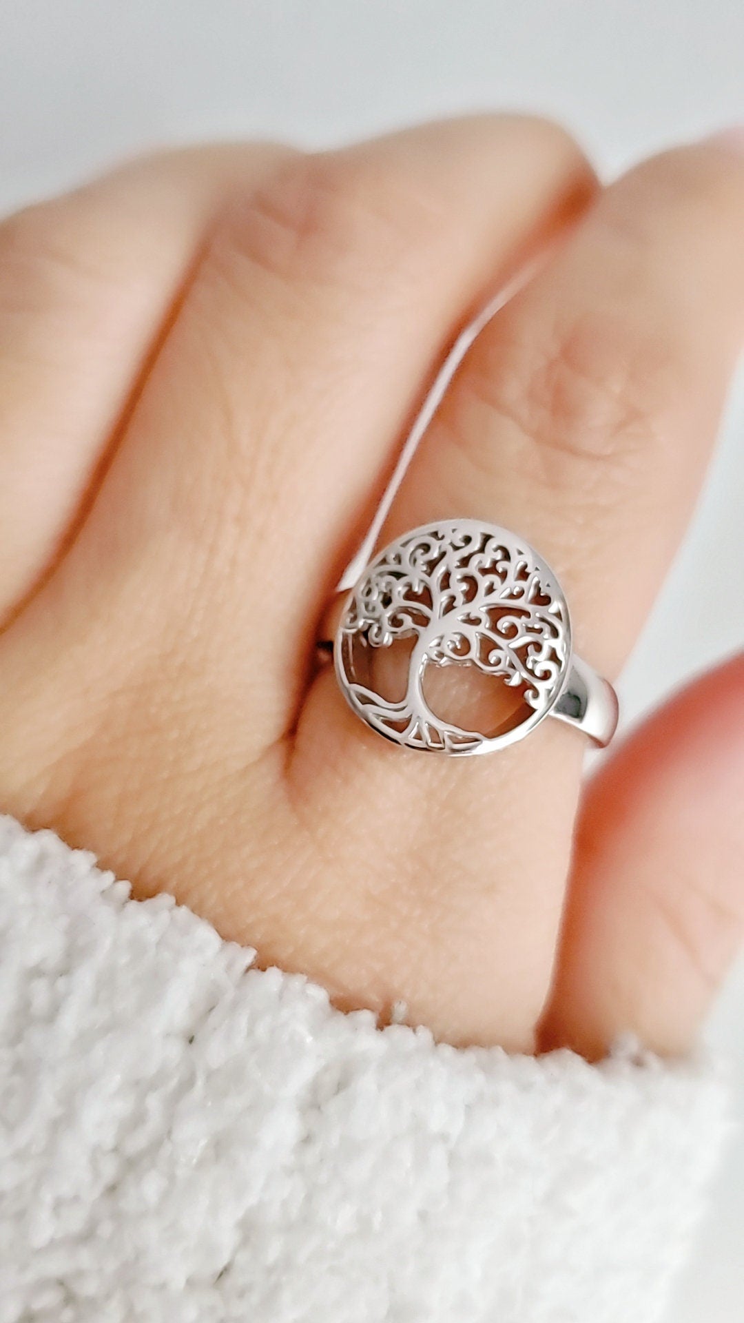 Sterling Silver Tree Of Life Ring, Women Ring, 925 Stamped, Spiritual Boho Bohemian, Statement Ring, non tarnish, size 3 to 15