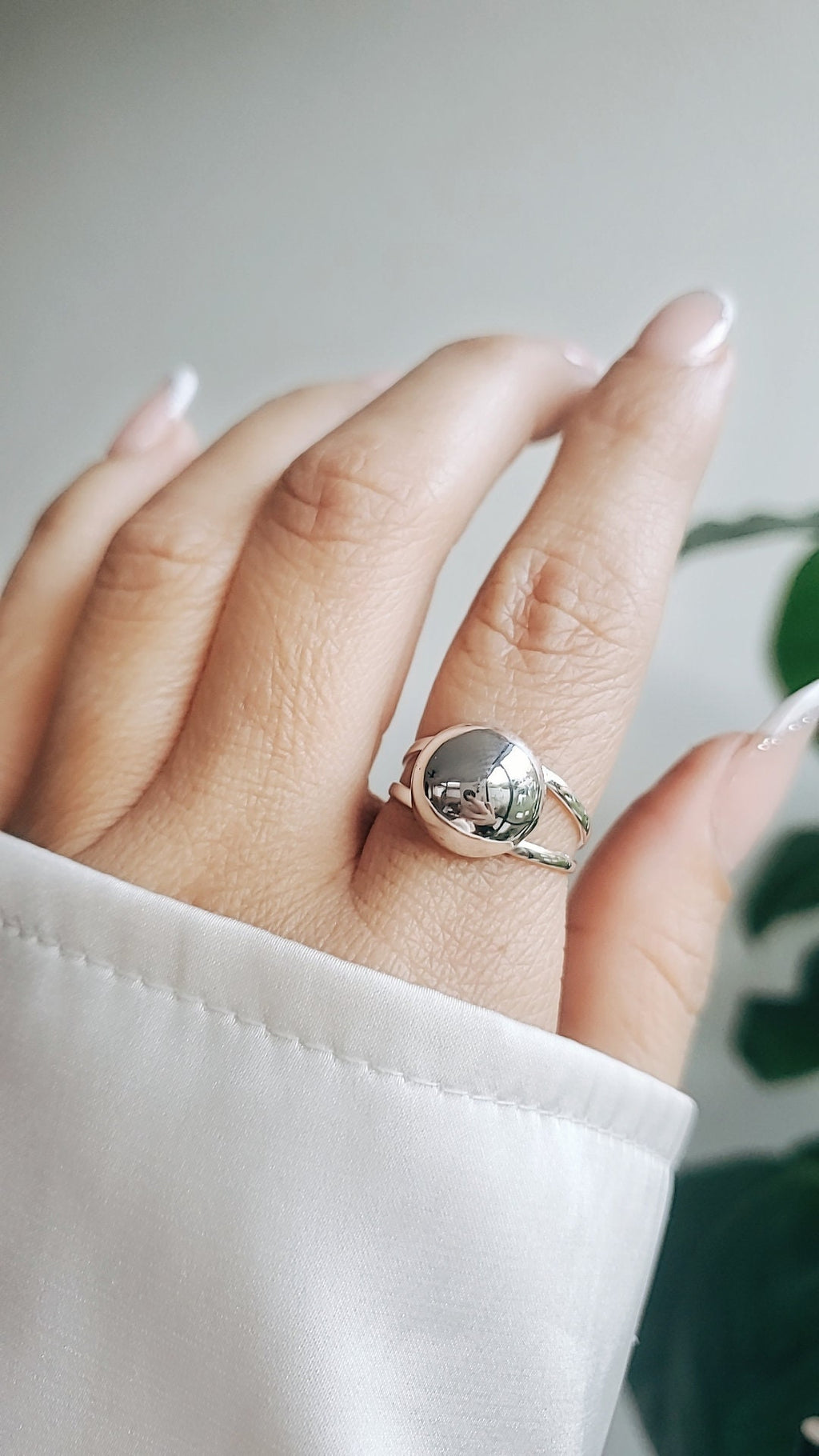 Half Globe Ring – 925 Sterling Silver