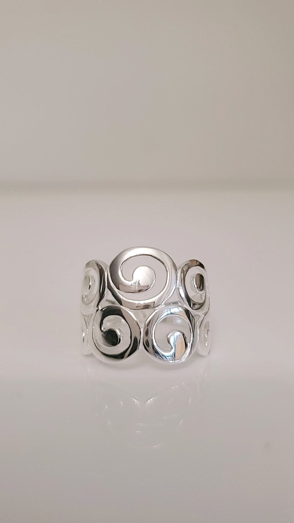 Circle Swirl Statement Ring – 925 Sterling Silver