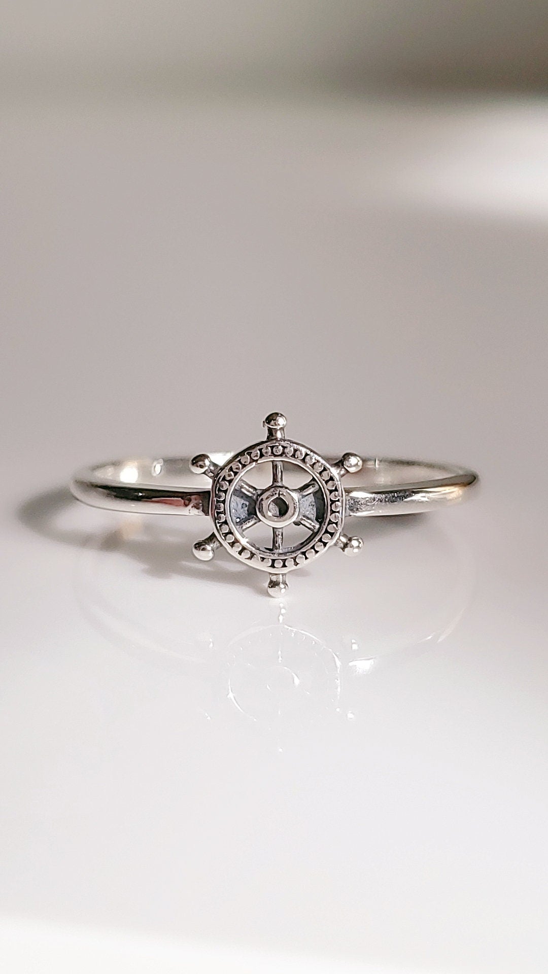 Sterling Silver Dainty Helm Ring