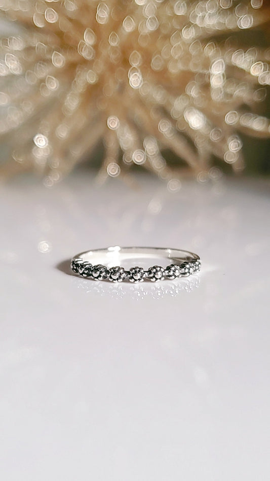 Sterling Silver Dainty Little Flowers Ring
