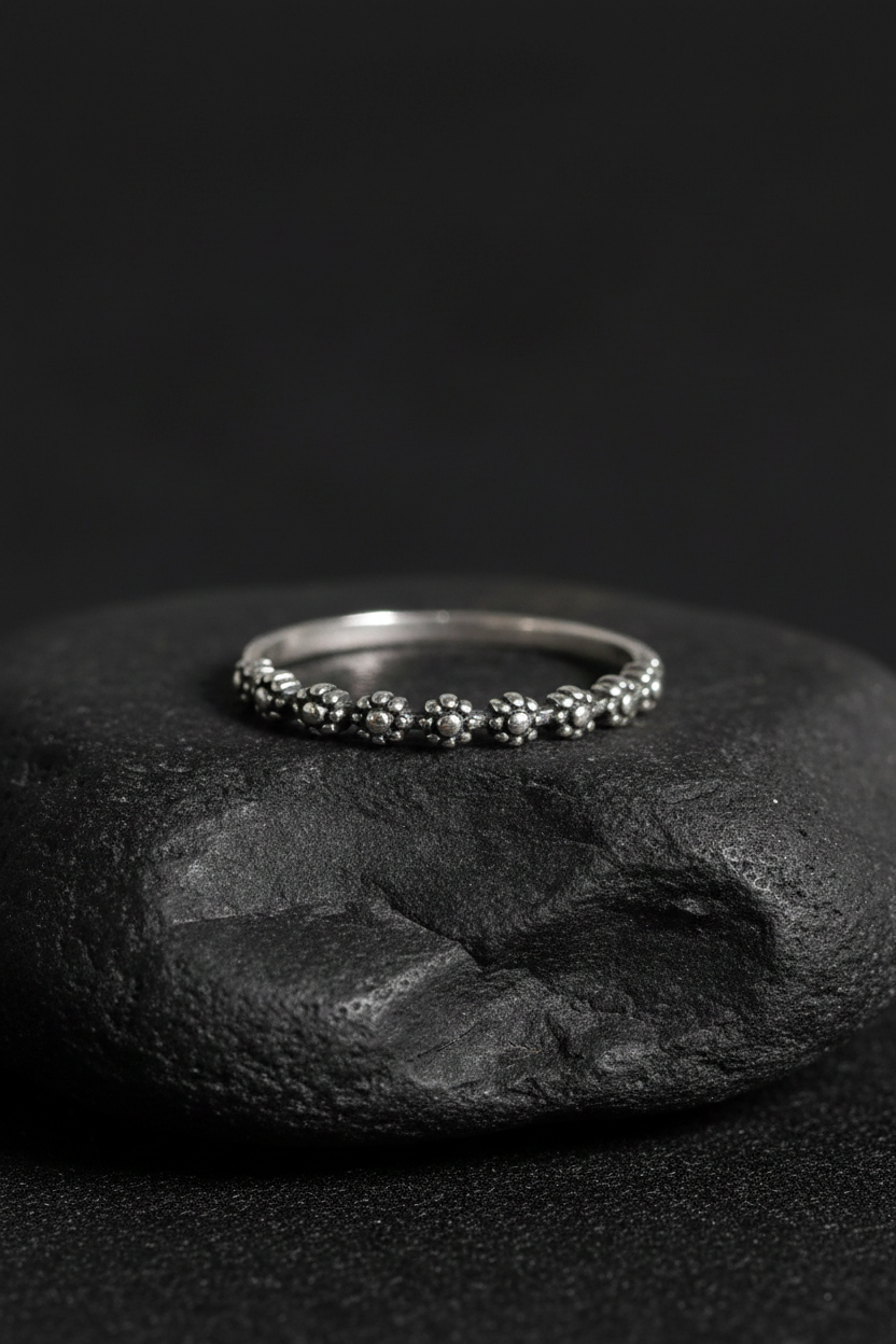 Sterling Silver Dainty Little Flowers Ring