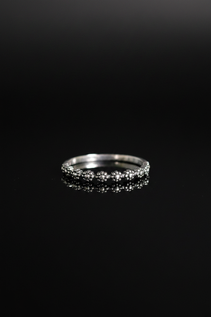 Sterling Silver Dainty Little Flowers Ring