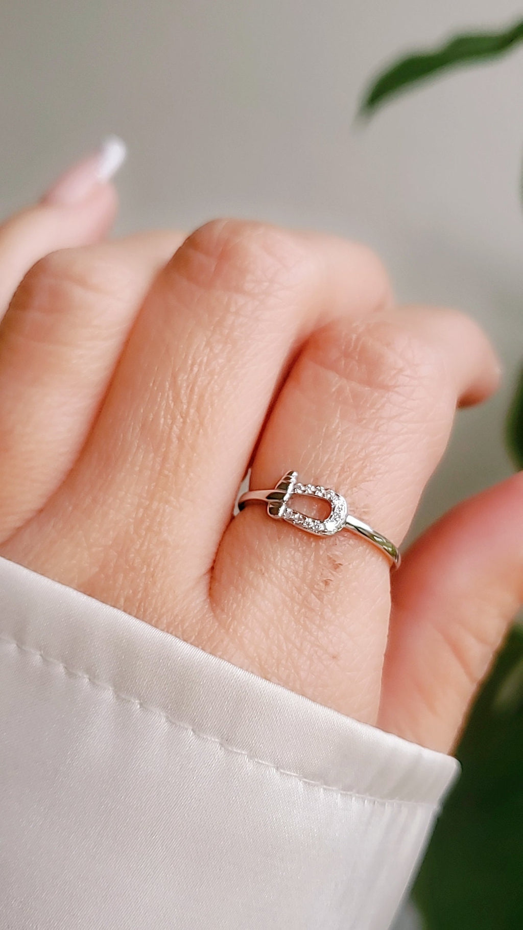 Sterling Silver Dainty Belt Buckle Ring