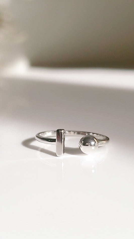Sterling Silver Dainty Ball Bar Ring, 925 Minimalist Ring, Women Simple Ring, 925 Stamped, Stack Ring, Tarnish Free Ring