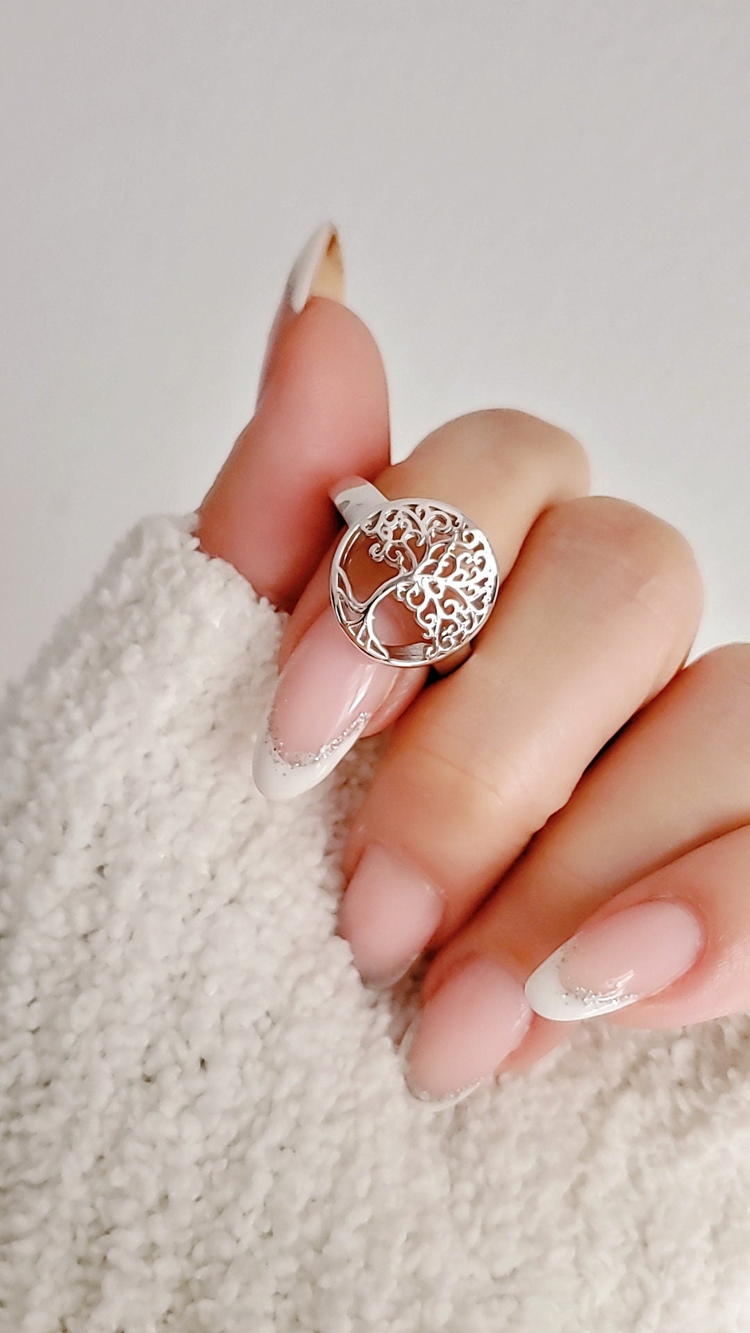 Sterling Silver Tree Of Life Ring, Women Ring, 925 Stamped, Spiritual Boho Bohemian, Statement Ring, non tarnish, size 3 to 15