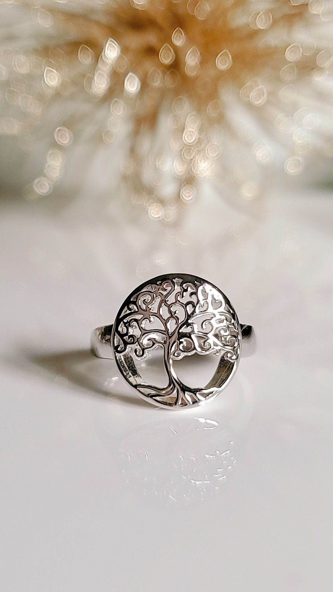 Sterling Silver Tree Of Life Ring, Women Ring, 925 Stamped, Spiritual Boho Bohemian, Statement Ring, non tarnish, size 3 to 15