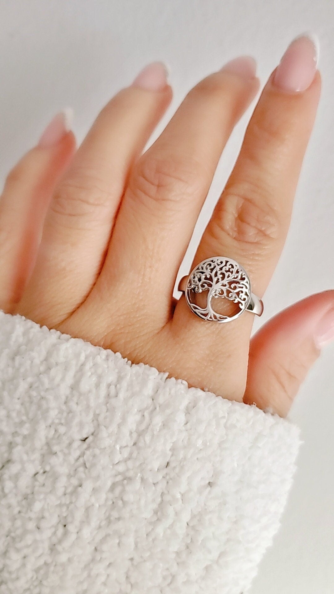 Sterling Silver Tree Of Life Ring, Women Ring, 925 Stamped, Spiritual Boho Bohemian, Statement Ring, non tarnish, size 3 to 15