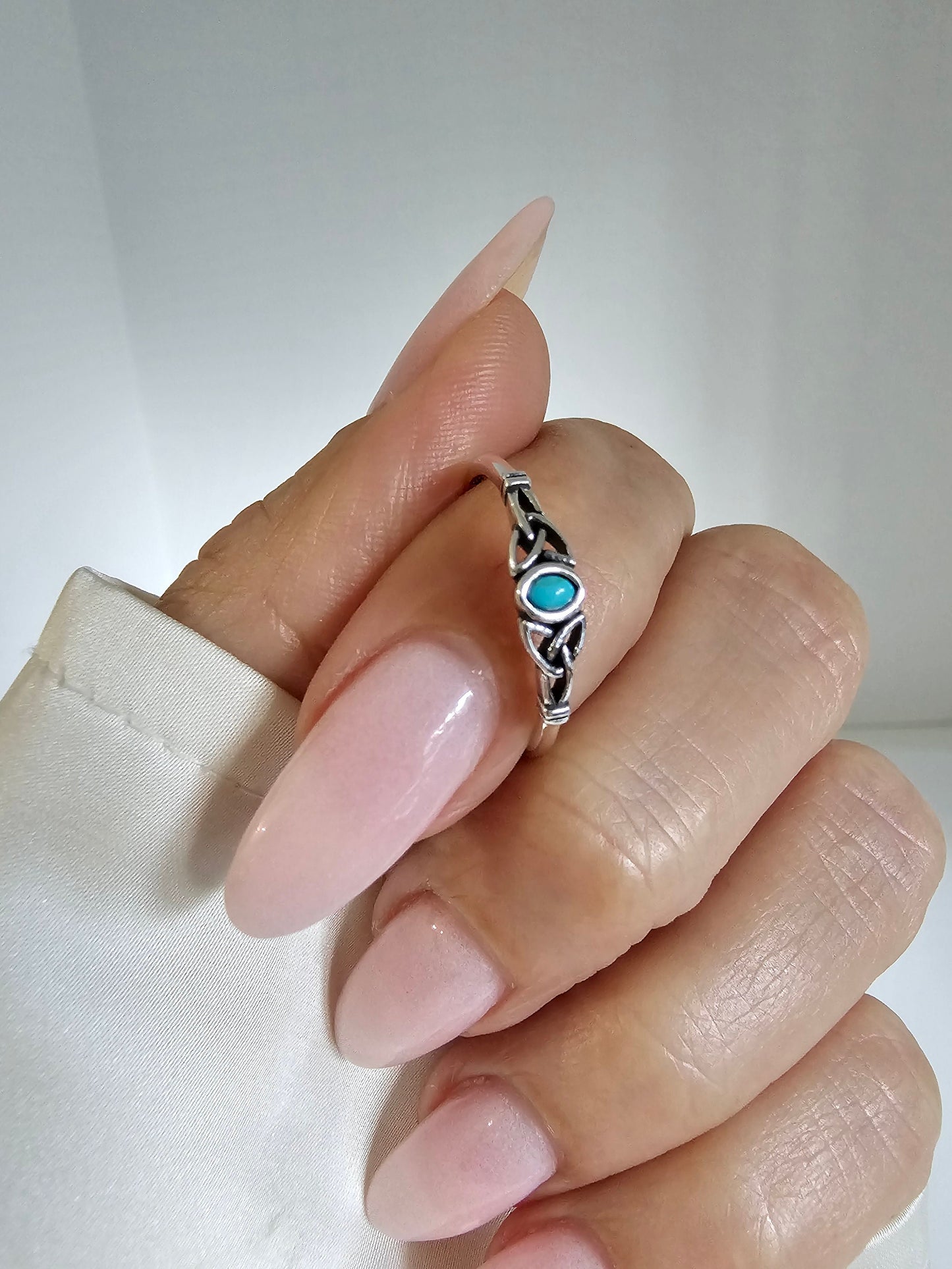 Turquoise Celtic Tiny Dainty Turquoise Ring