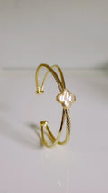 Mother of Pearl Bangle Bracelet Gold Bangle
