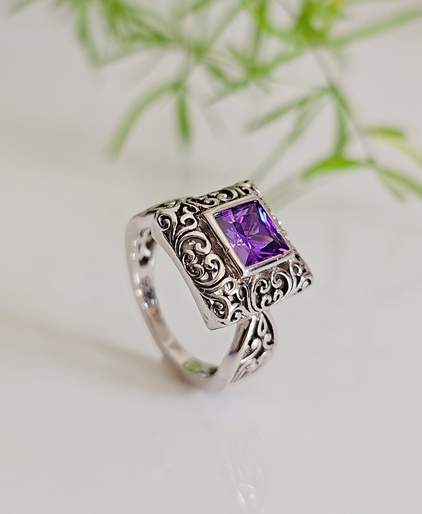 Bali Square Princess Cut Amethyst