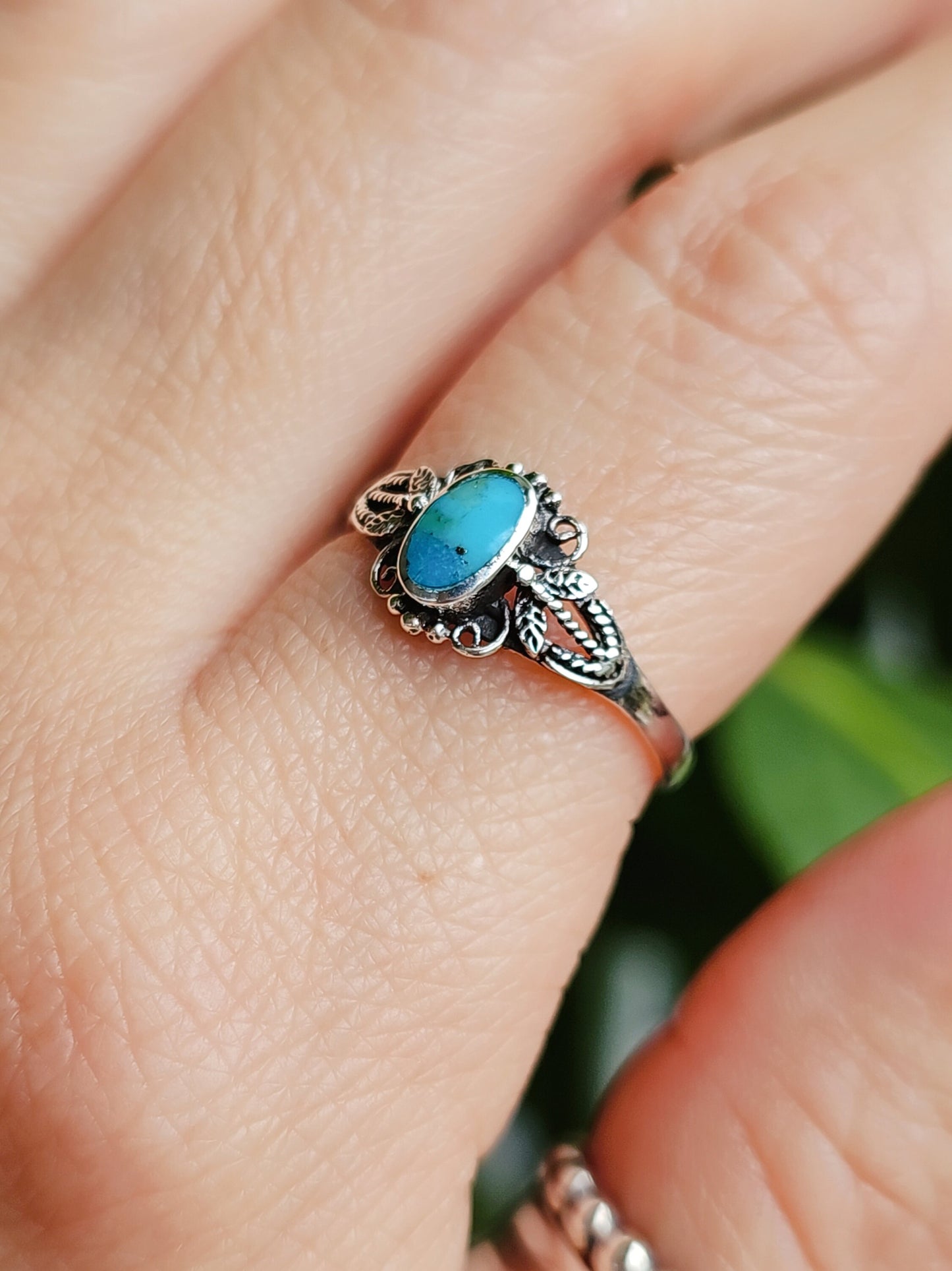 Turquoise Vintage Style Ring Oval Stone