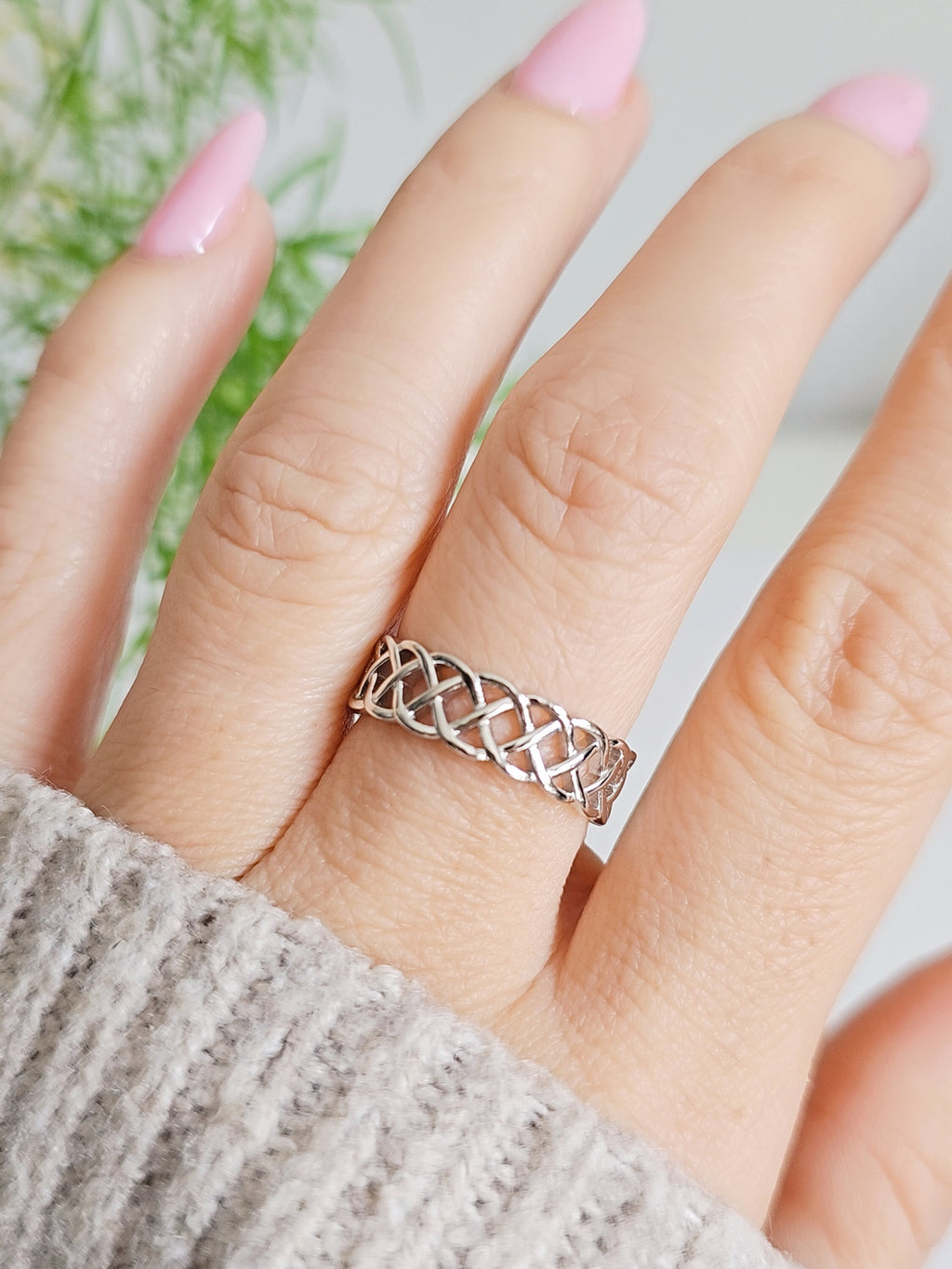 Celtic Braided Eternity Ring – 925 Sterling Silver
