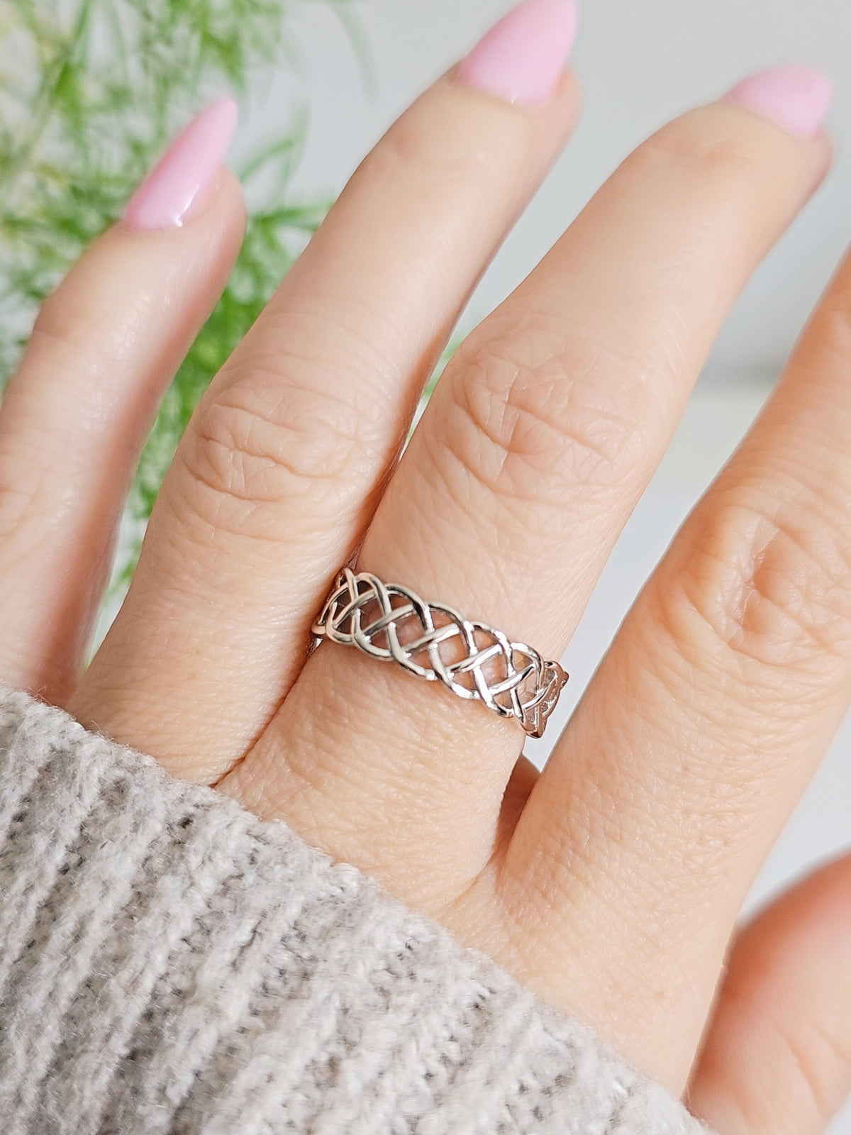 Celtic Braided Eternity Ring – 925 Sterling Silver