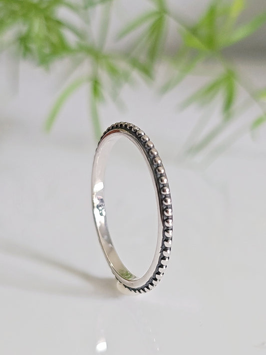 Bead Band, 2mm Sterling Silver Ring