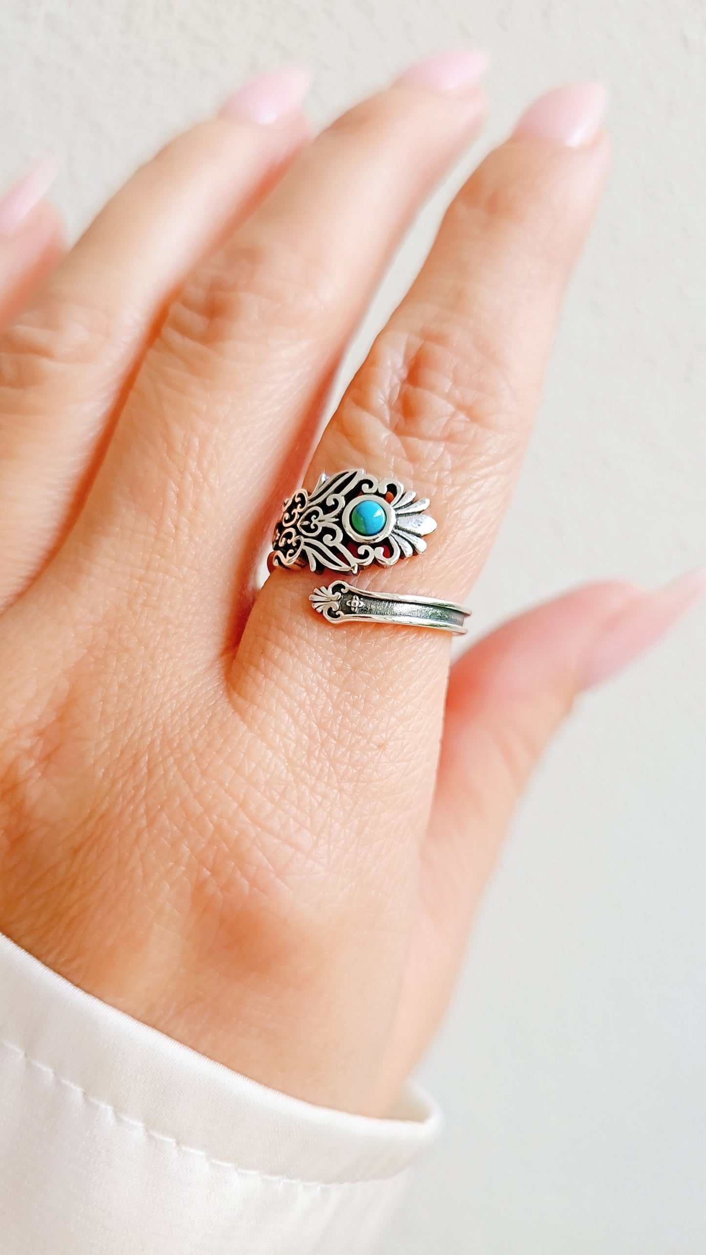 Turquoise Paddle Bohemian Minimalist Ring