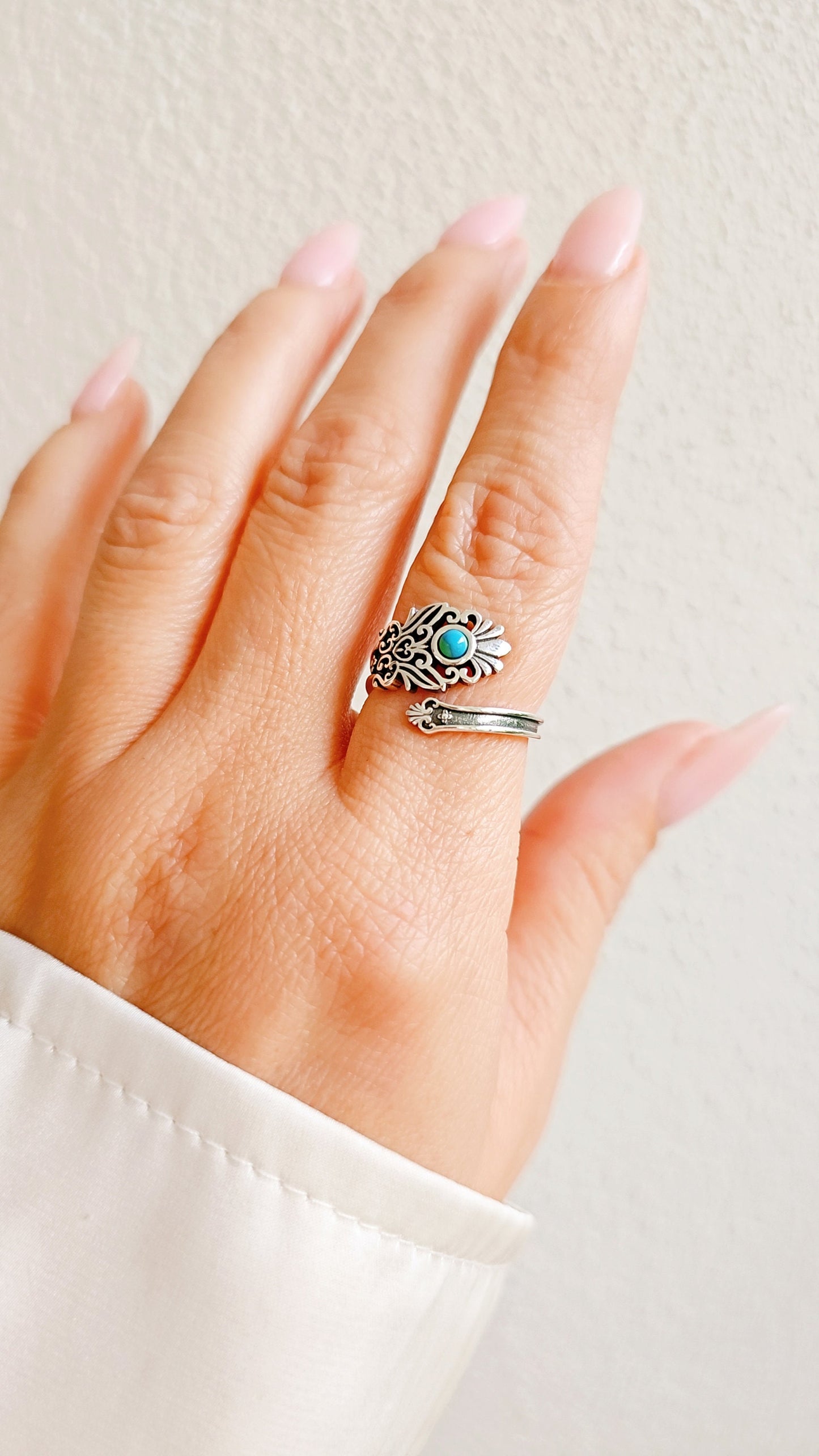 Turquoise Paddle Bohemian Minimalist Ring