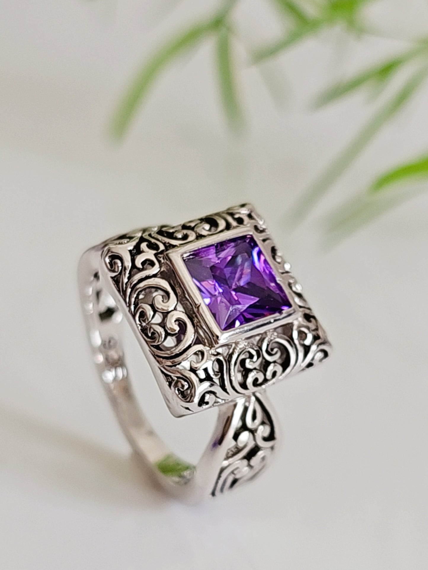 Bali Square Princess Cut Amethyst