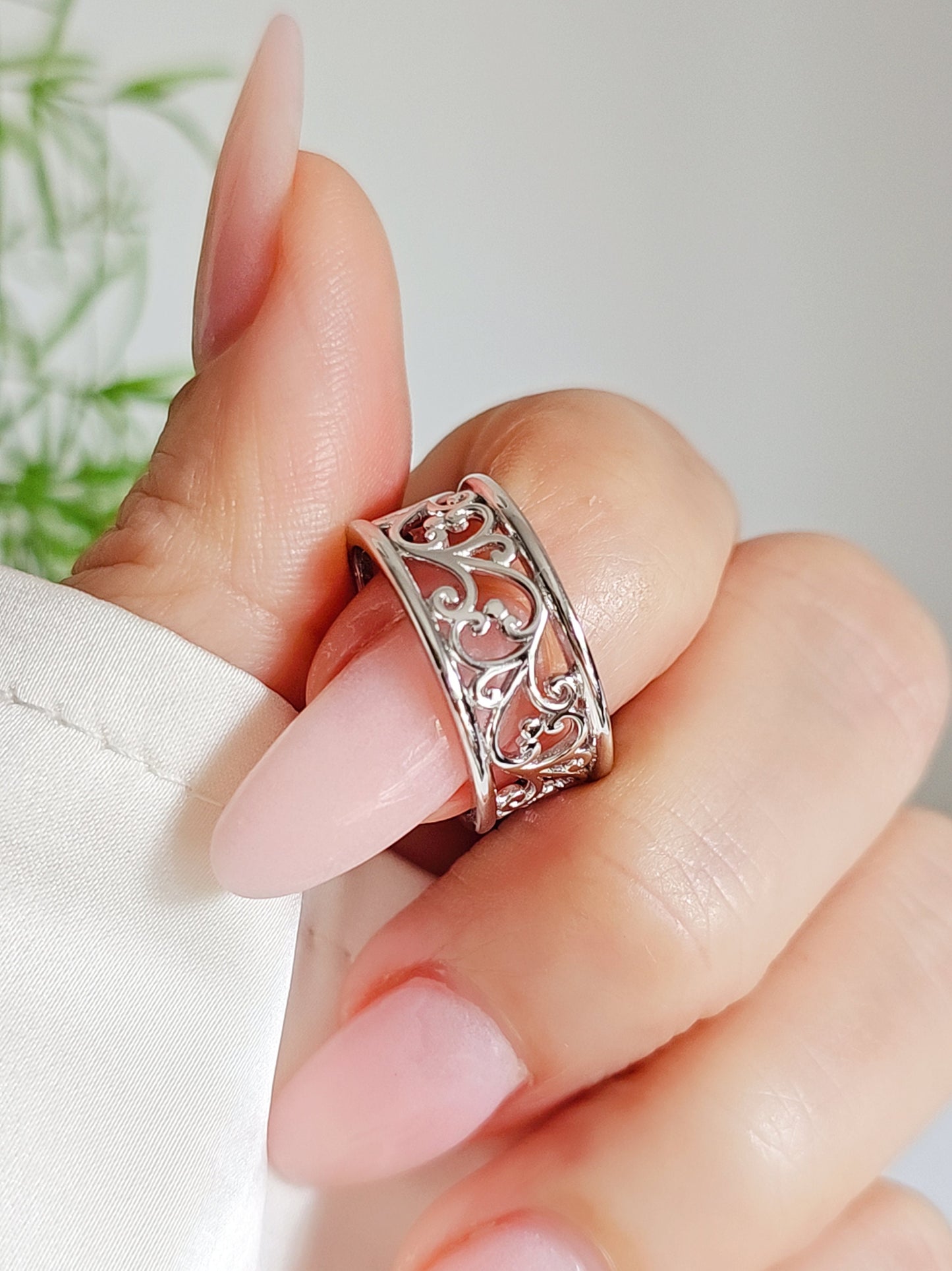 Sterling Silver Vines Ring, 925 Silver Women's Band, 925 Stamped, Spiral Ring, Bali Bohemian Boho Thumb Ring, size 3-13