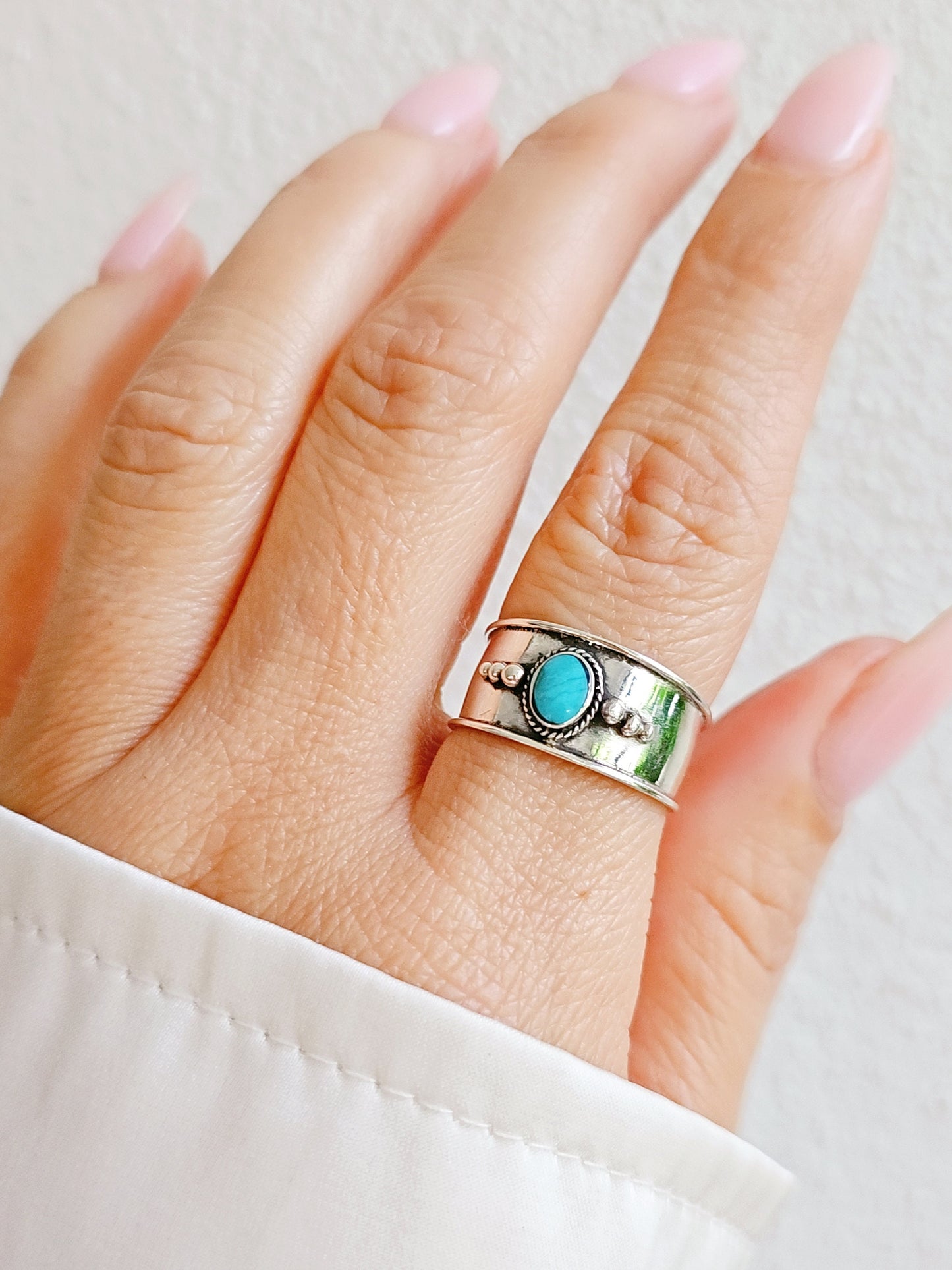 Beaded Bali Turquoise Ring