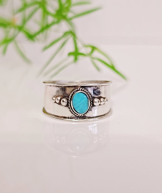 Beaded Bali Turquoise Ring