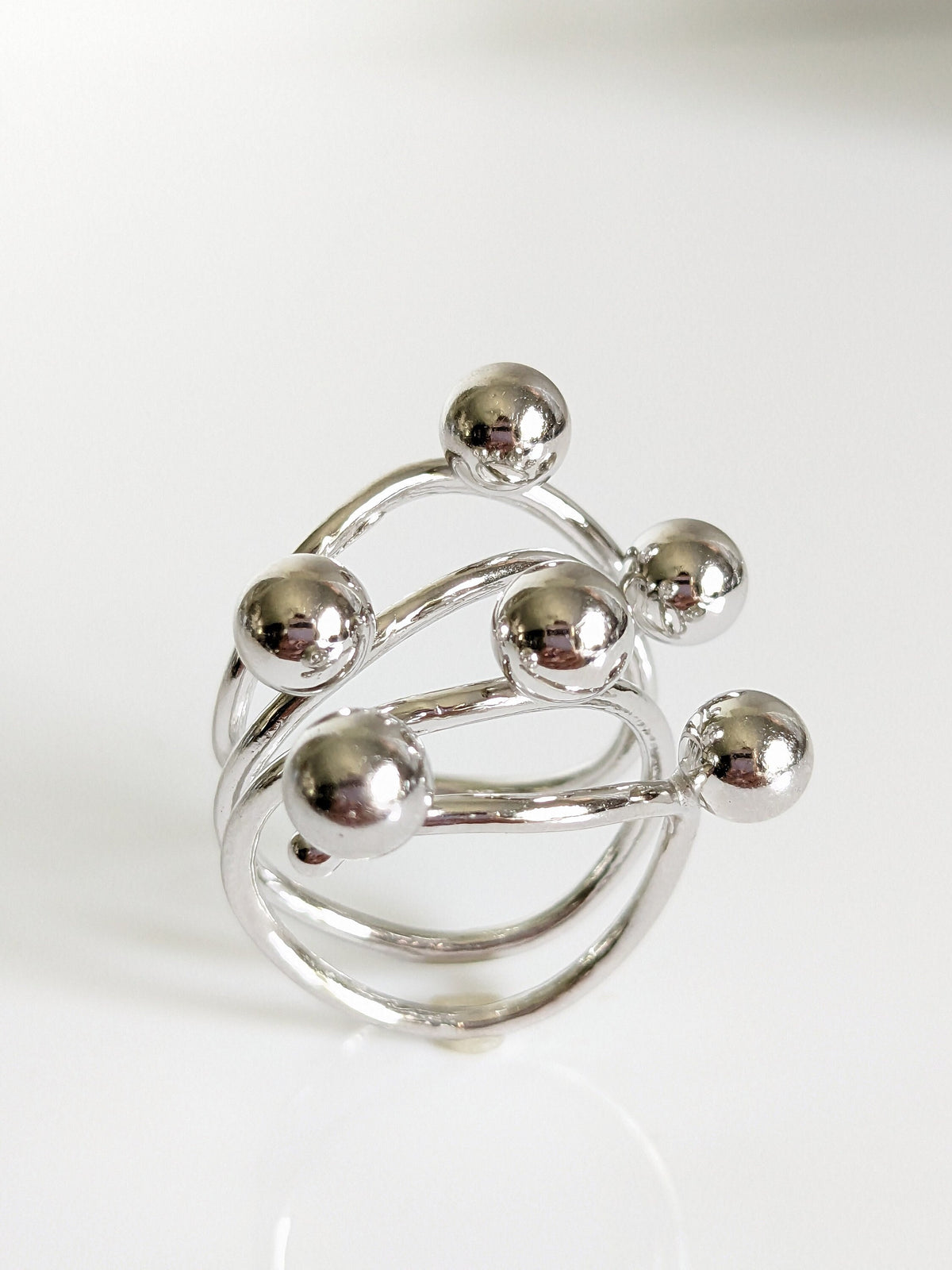 Multi Beads Women's Statement Ring – Sterling Silver