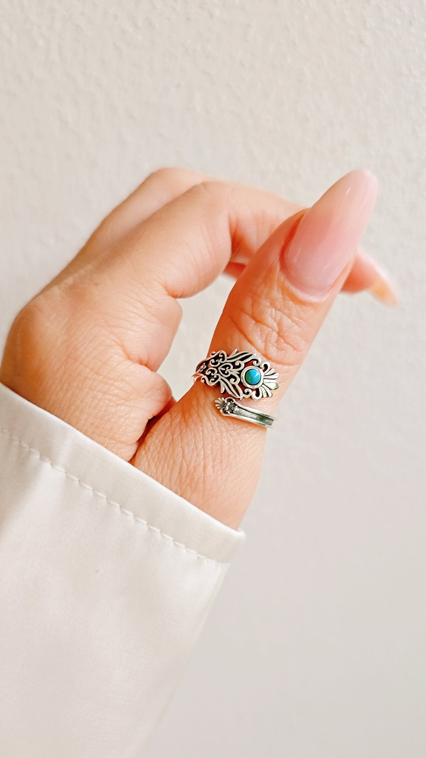 Turquoise Paddle Bohemian Minimalist Ring