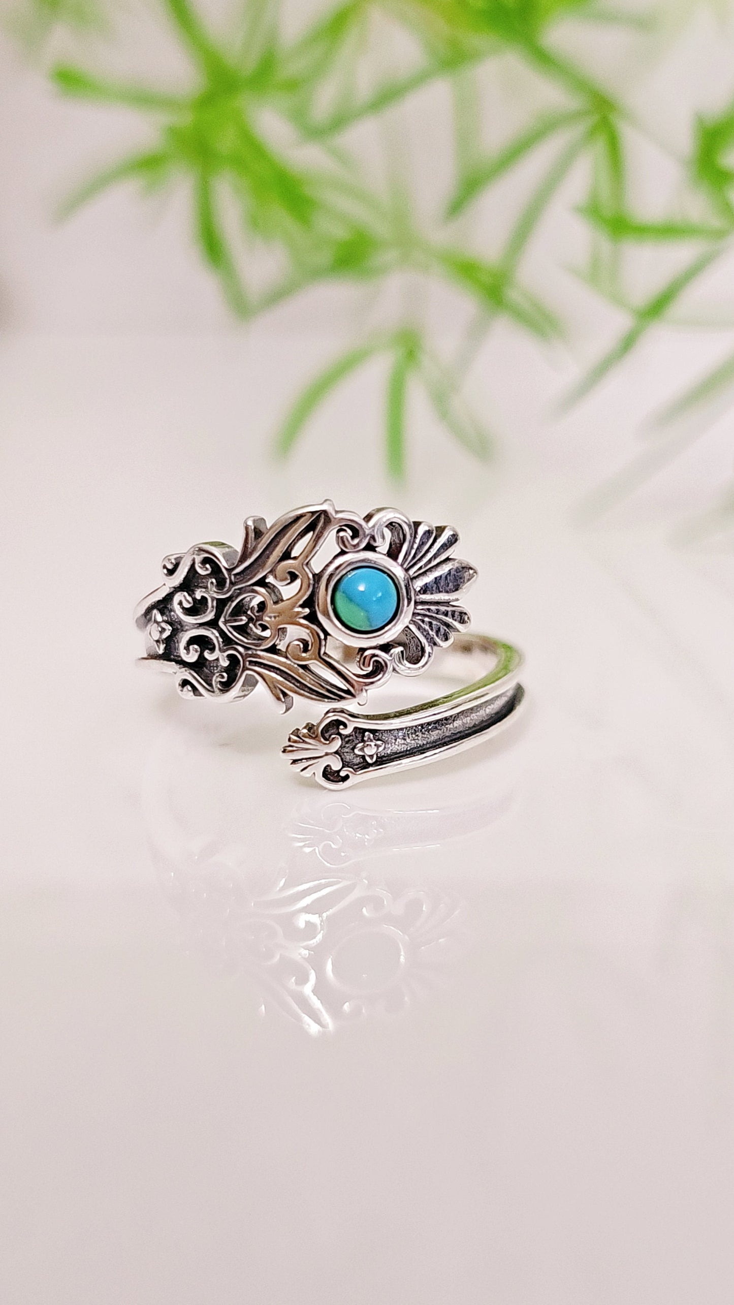 Turquoise Paddle Bohemian Minimalist Ring