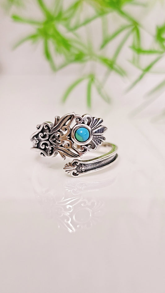 Turquoise Paddle Bohemian Minimalist Ring