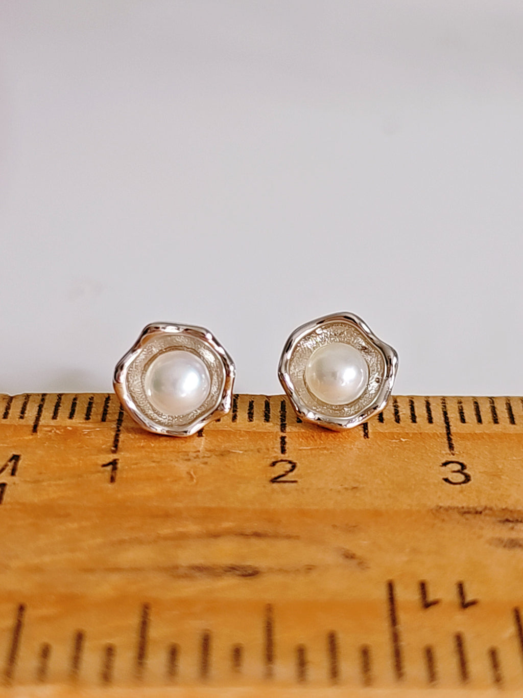Sterling Silver Dainty Pearl Earrings