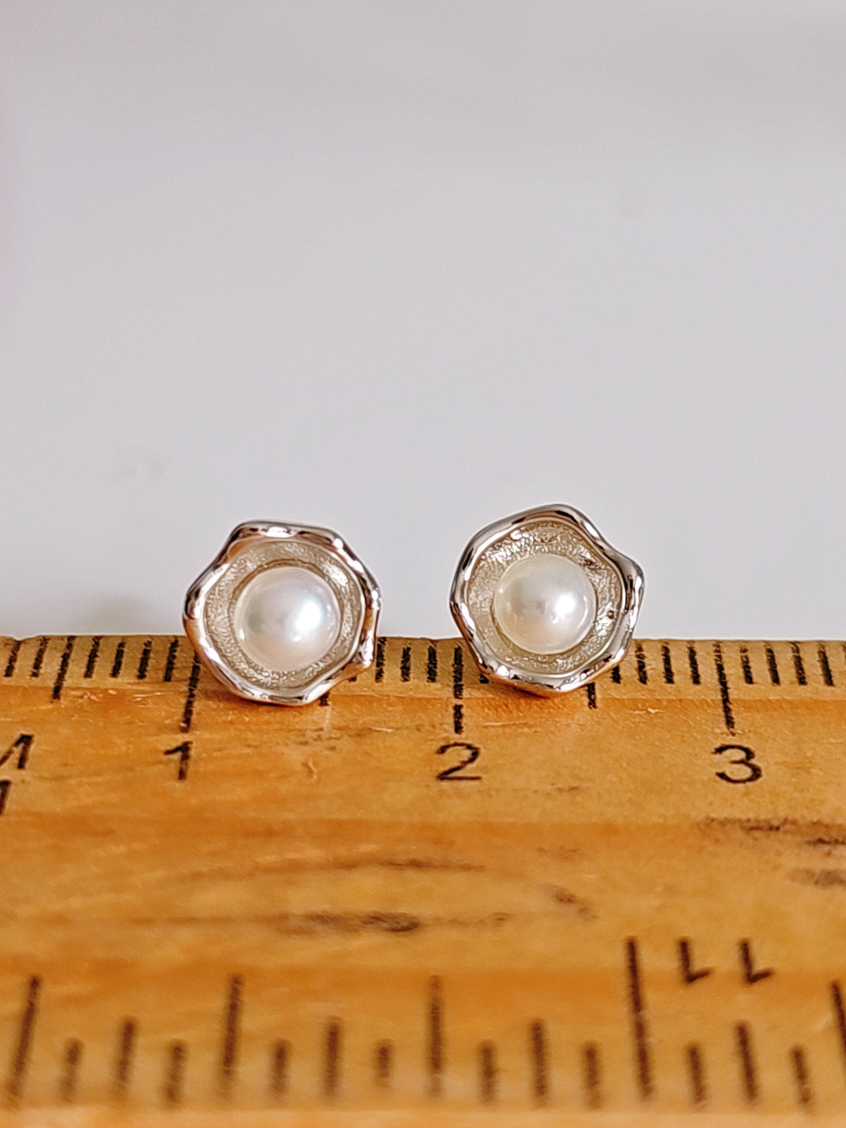 Sterling Silver Dainty Pearl Earrings