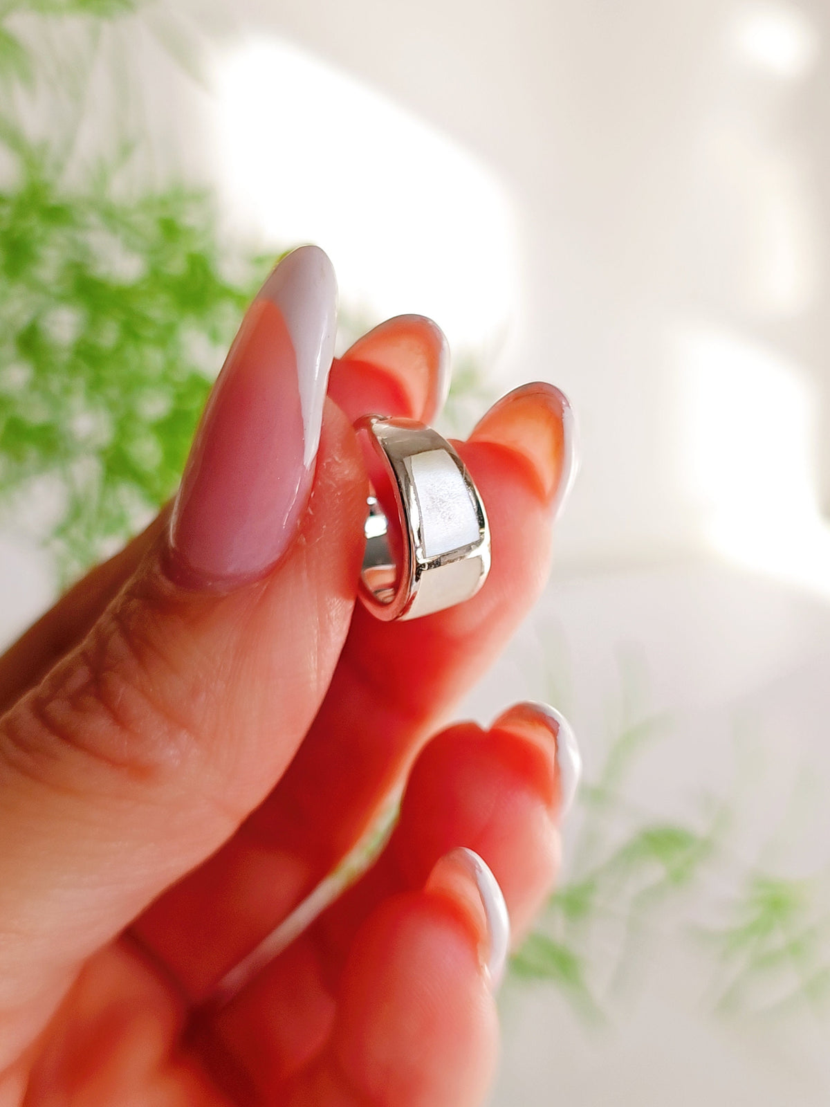 Small Hoop Mother of Pearl Earrings – 925 Sterling Silver