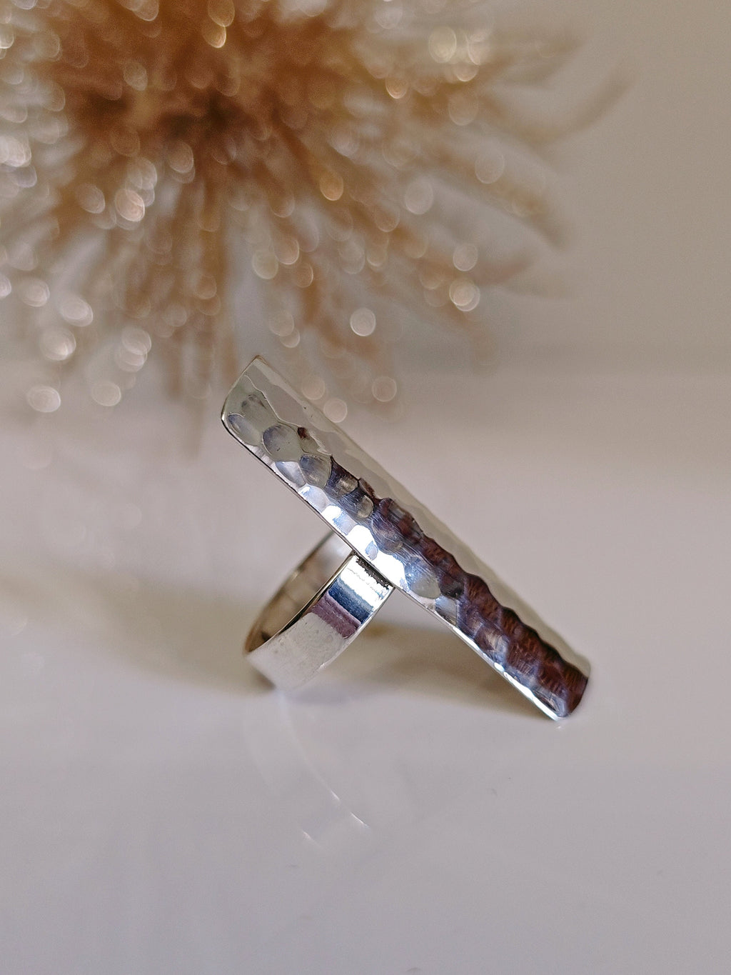 Hammered Shield Statement Ring – 925 Sterling Silver