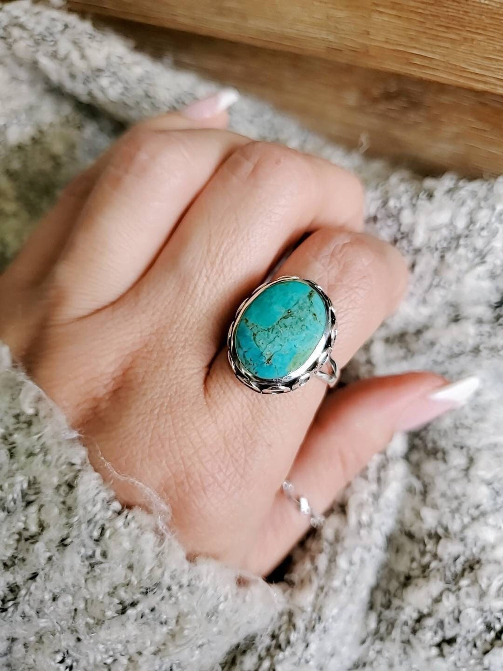 Turquoise Natural Stone Bohemian Ring