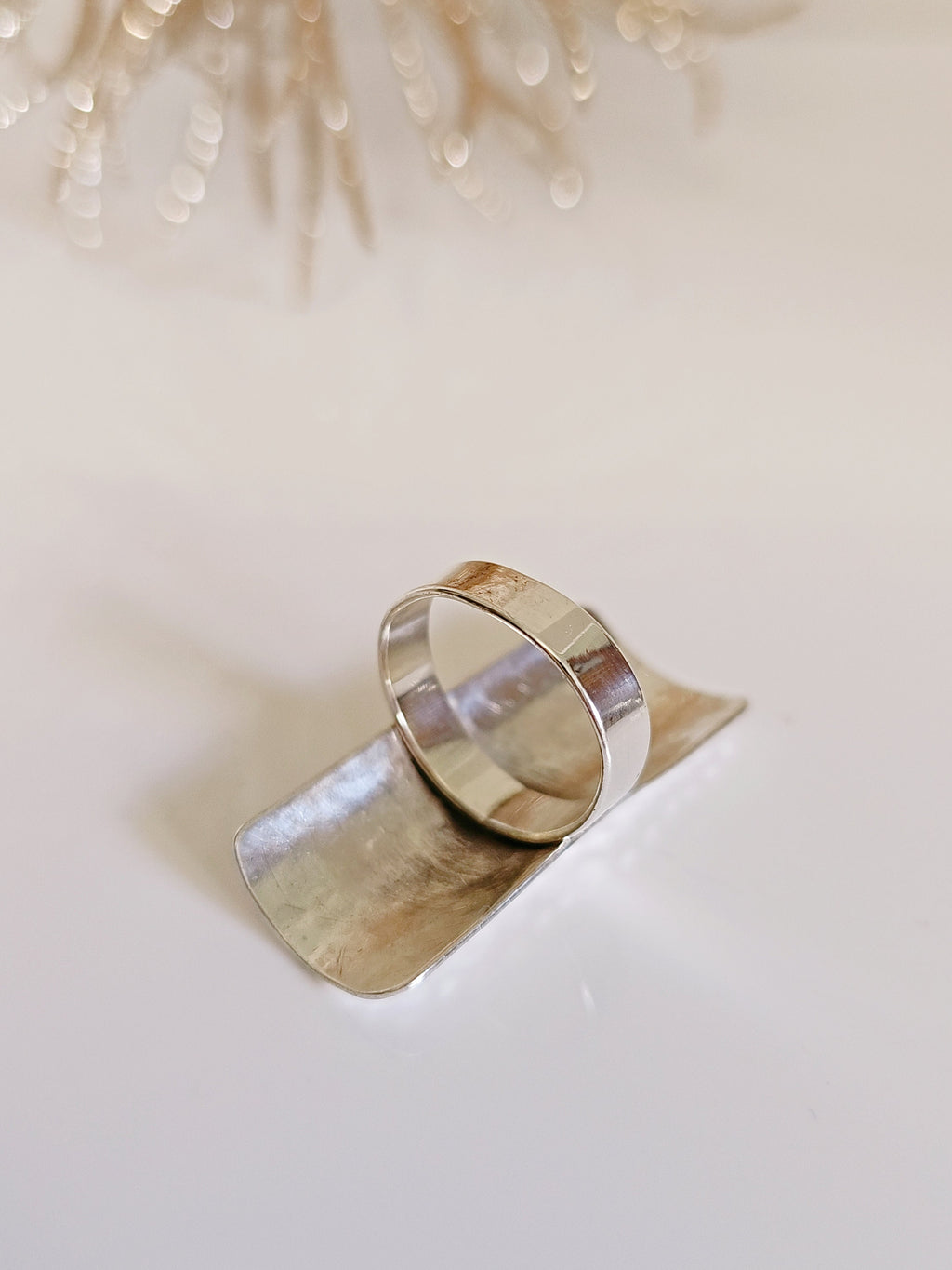 Hammered Shield Statement Ring – 925 Sterling Silver