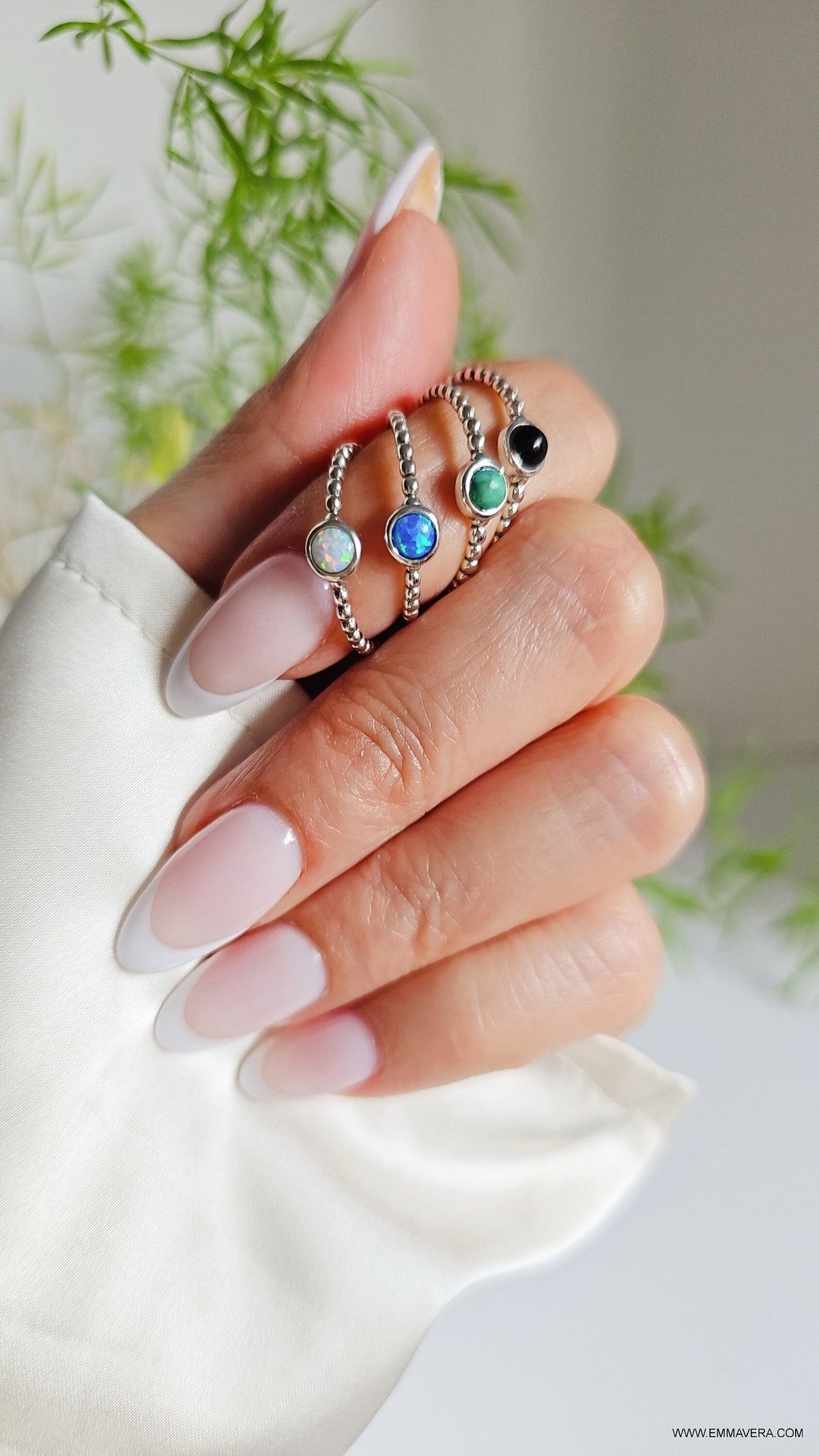 Beaded Turquoise Ring – Sterling Silver