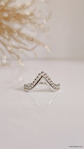 Beaded V Chevron Ring – 925 Sterling Silver