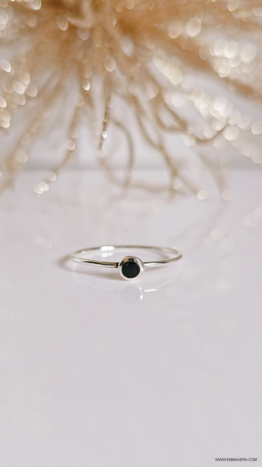 Dainty Black Onyx Ring