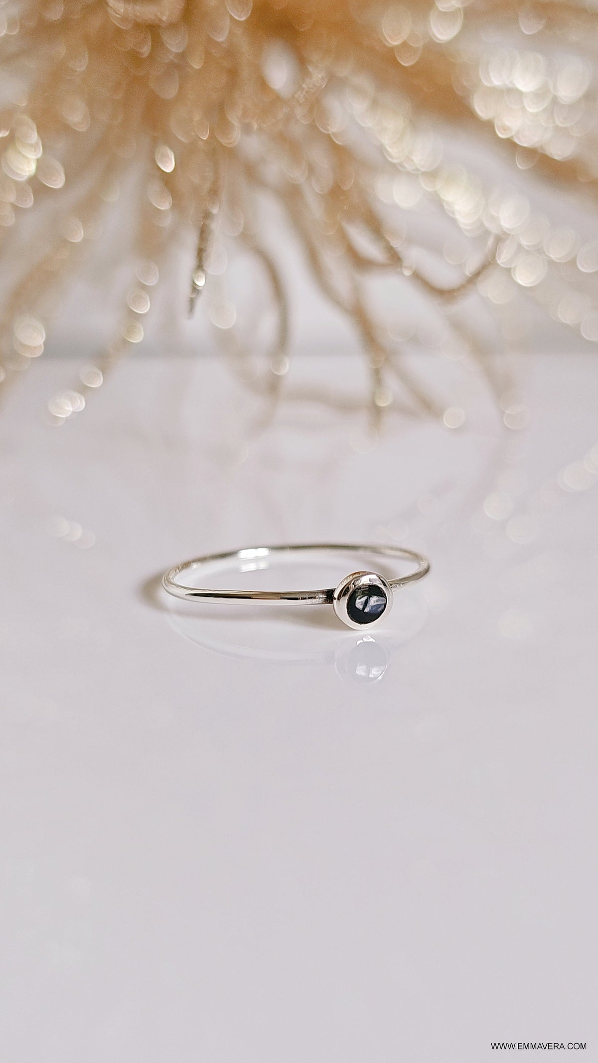 Dainty Black Onyx Ring