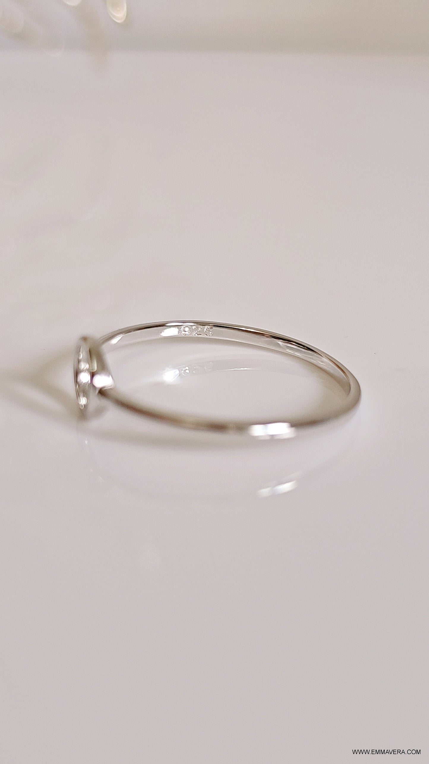 Dainty Open Circle Ring Sterling Silver O Ring